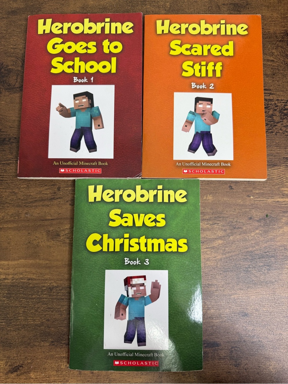 Scholastic Herobrine Paperback Set - An Unnofficial Minecraft Book #1-3